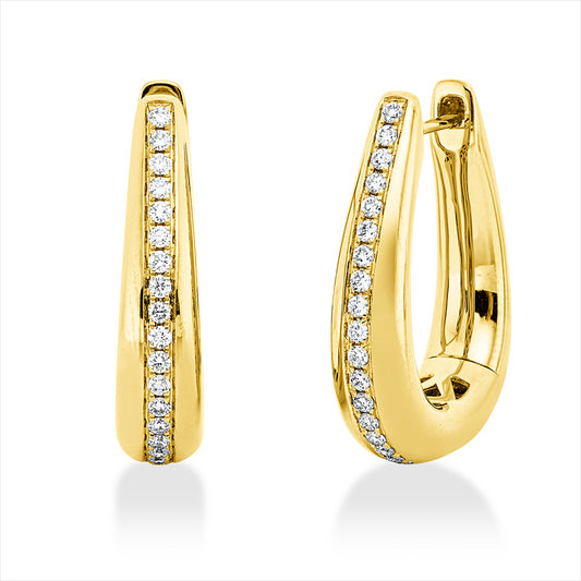 Creolen 18 kt GG, 36 Brill. 0,32 ct, TW-si