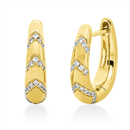 Creolen 18 kt GG, 52 Brill. 0,14 ct, TW-si