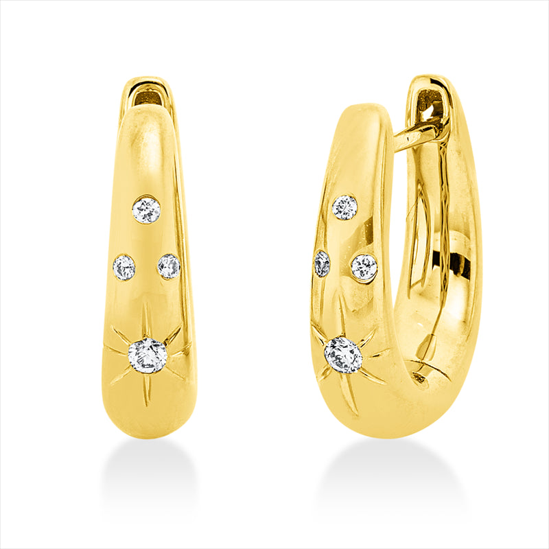 Creolen 18 kt GG, 8 Brill. 0,06 ct, TW-si