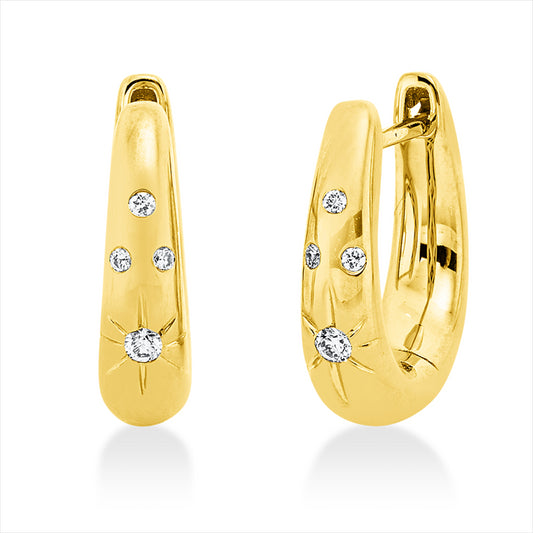 Creolen 18 kt GG, 8 Brill. 0,06 ct, TW-si