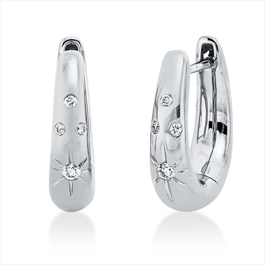 Creolen 18 kt WG, 8 Brill. 0,06 ct, TW-si