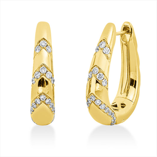 Creolen 18 kt GG, 52 Brill. 0,52 ct, TW-si