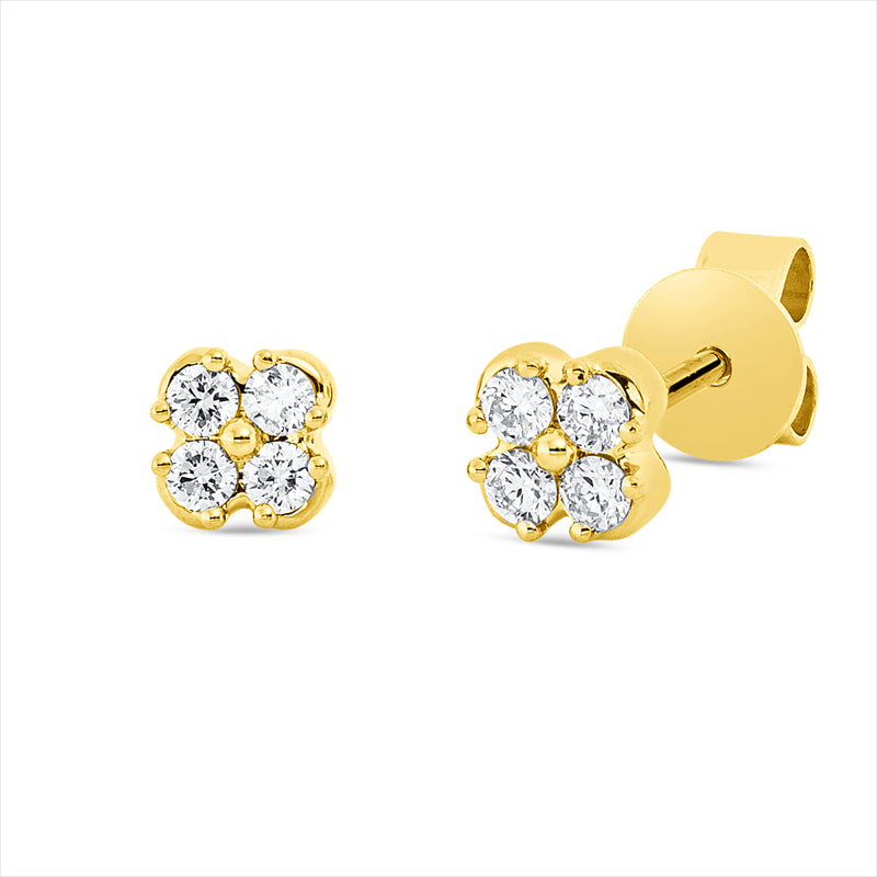 Ohrstecker 18 kt GG, 8 Brill. 0,16 ct, TW-si