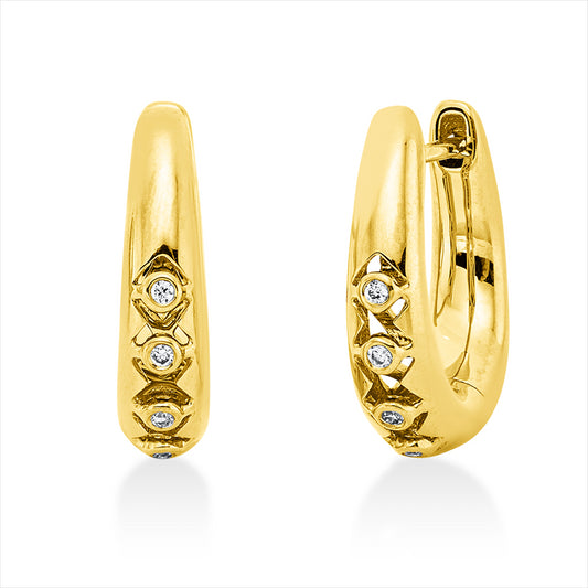 Creolen 18 kt GG, 8 Brill. 0,03 ct, TW-si