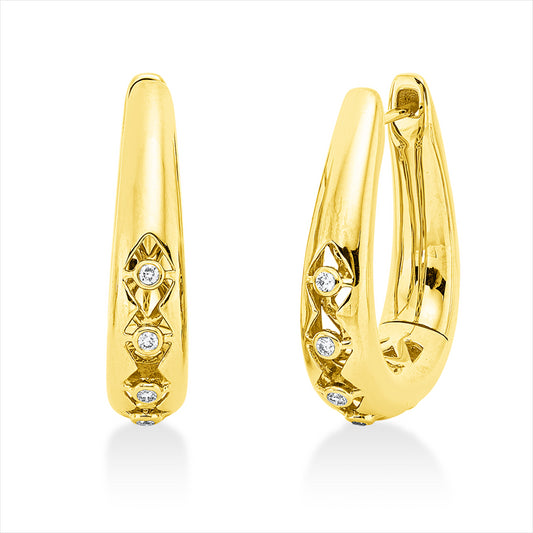 Creolen 18 kt GG, 8 Brill. 0,07 ct, TW-si