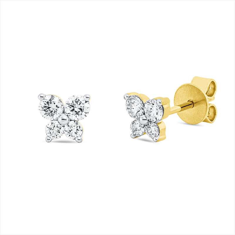 Ohrstecker 18 kt GG+WG, 8 Brill. 0,32 ct, TW-si