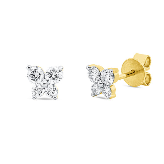 Ohrstecker 18 kt GG+WG, 8 Brill. 0,32 ct, TW-si
