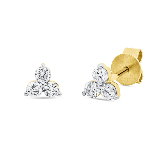 Ohrstecker 18 kt GG+WG, 6 Brill. 0,27 ct, TW-si
