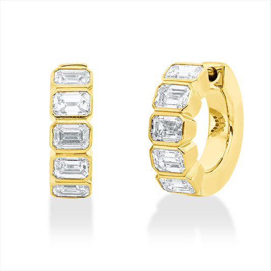 Creolen 18 kt GG, 10 Sm.schliff 1,54 ct, D/F-vvs