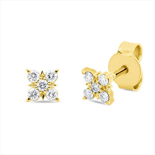 Ohrstecker 18 kt GG, 10 Brill. 0,16 ct, TW-si