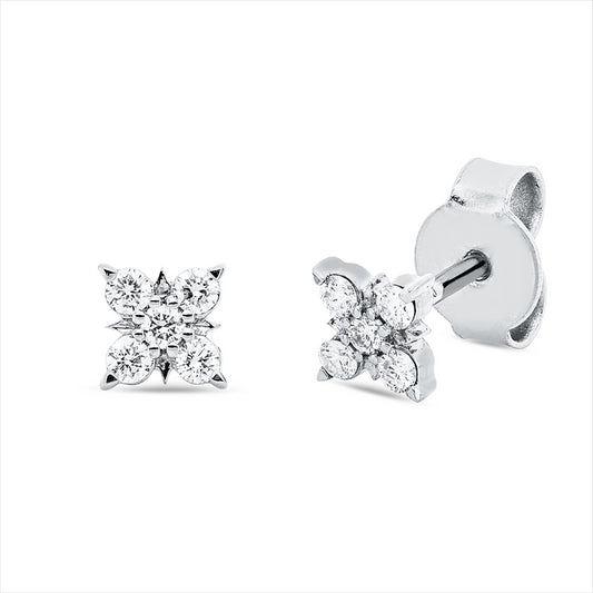 Ohrstecker 18 kt WG, 10 Brill. 0,16 ct, TW-si