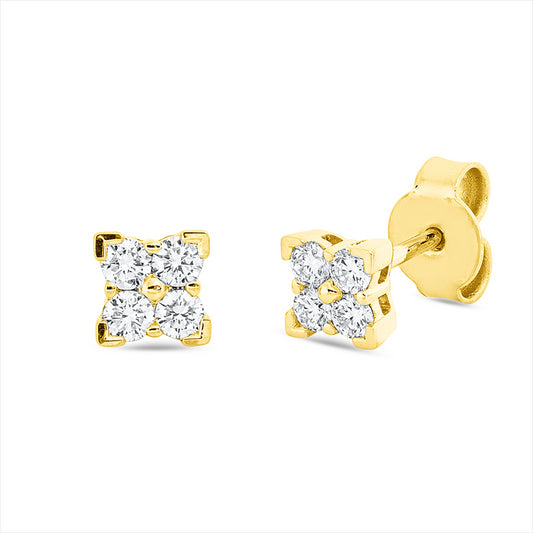Ohrstecker 18 kt GG, 8 Brill. 0,31 ct, TW-si