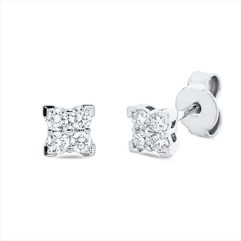 Ohrstecker 18 kt WG, 8 Brill. 0,31 ct, TW-si