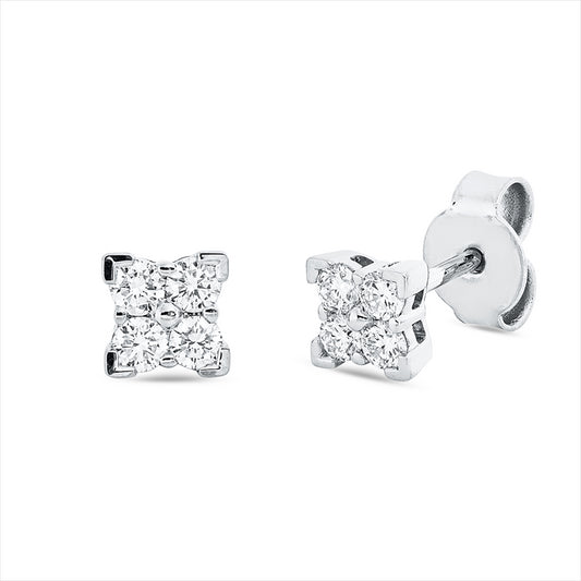 Ohrstecker 18 kt WG, 8 Brill. 0,31 ct, TW-si