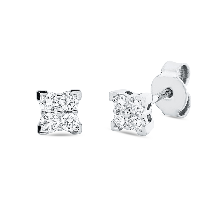 Ohrstecker 18 kt WG, 8 Brill. 0,31 ct, TW-si