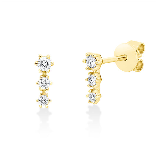 Ohrschmuck 18 kt GG, 6 Brill. 0,19 ct, TW-si