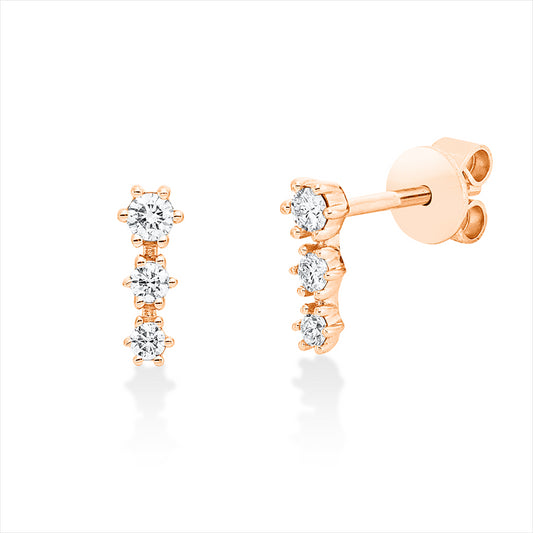Ohrschmuck 18 kt RG, 6 Brill. 0,19 ct, TW-si