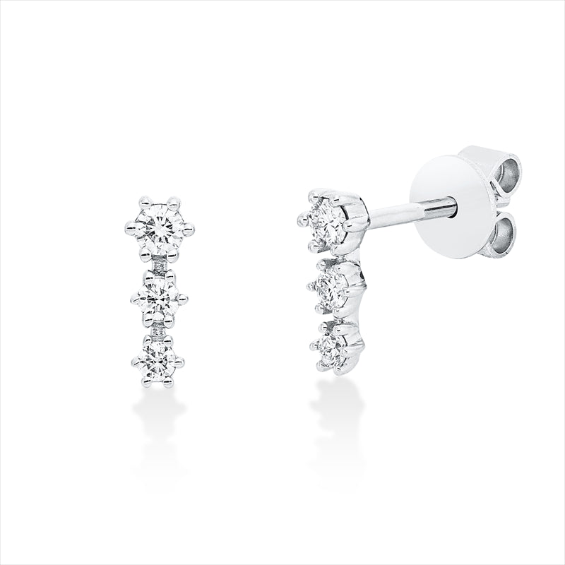 Ohrschmuck 18 kt WG, 6 Brill. 0,19 ct, TW-si
