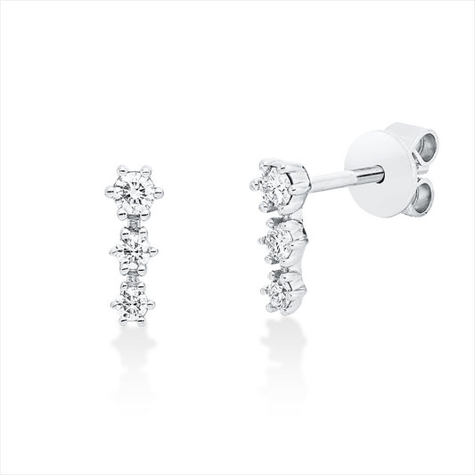 Ohrschmuck 18 kt WG, 6 Brill. 0,19 ct, TW-si