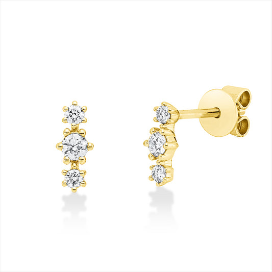 Ohrschmuck 18 kt GG, 6 Brill. 0,20 ct, TW-si