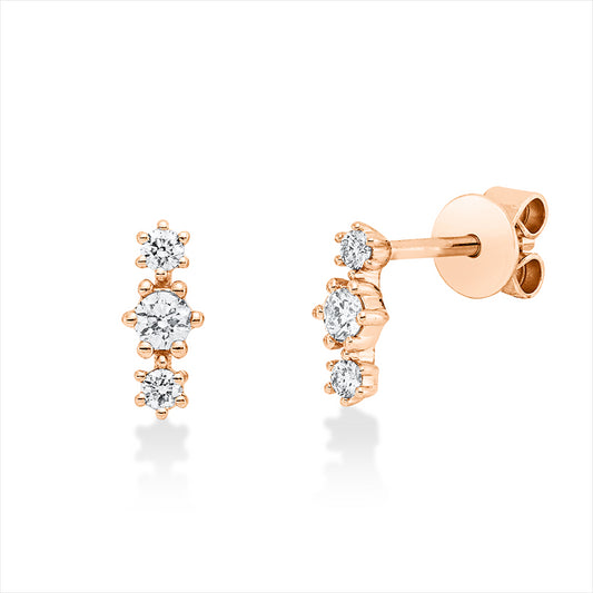 Ohrschmuck 18 kt RG, 6 Brill. 0,20 ct, TW-si