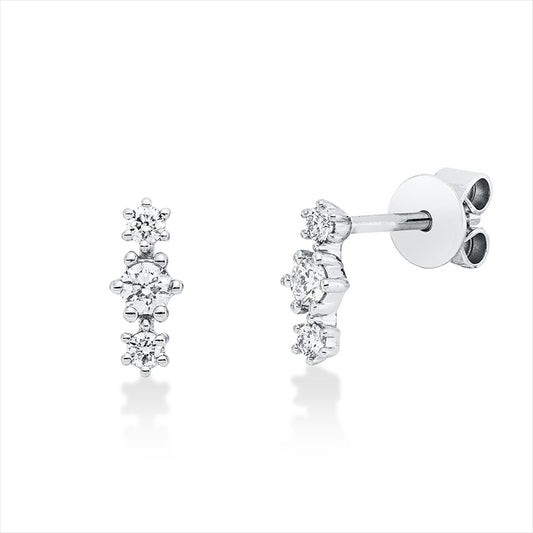 Ohrschmuck 18 kt WG, 6 Brill. 0,20 ct, TW-si