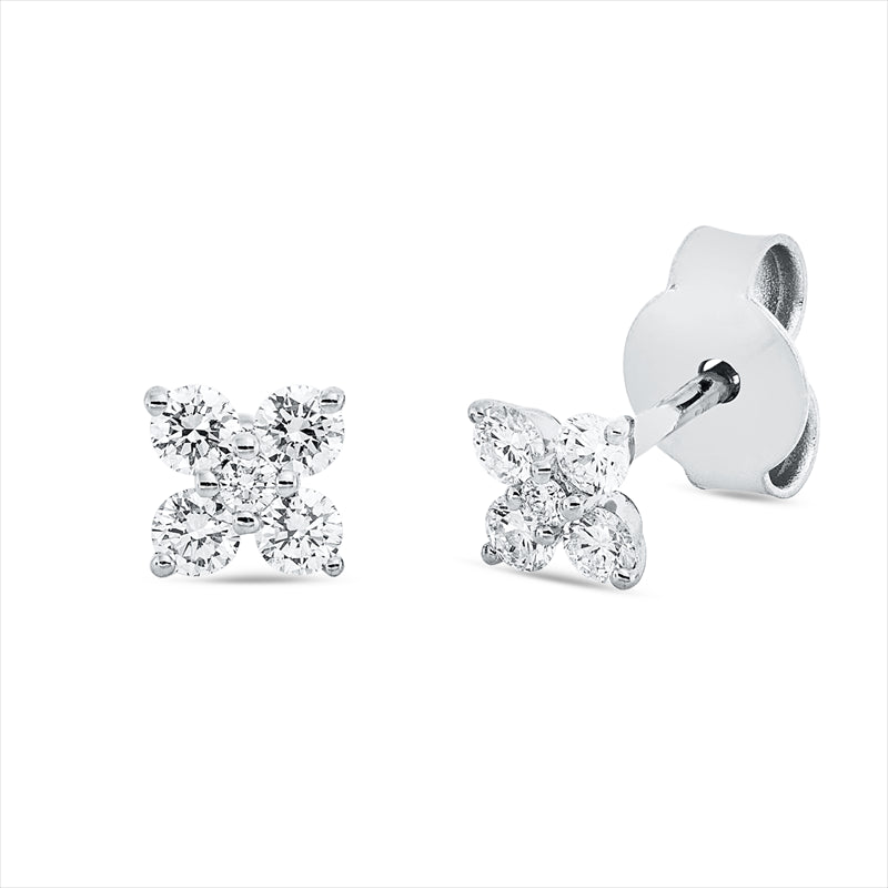 Ohrstecker 18 kt WG, 8 Brill. 0,27 ct, TW-si, 2 Brill. 0,02 ct, TW-si