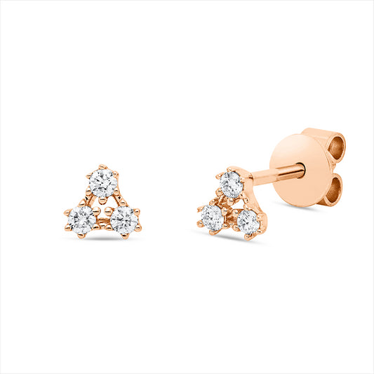 Ohrstecker 18 kt RG, 6 Brill. 0,13 ct, TW-si