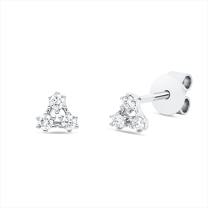 Ohrstecker 18 kt WG, 6 Brill. 0,13 ct, TW-si