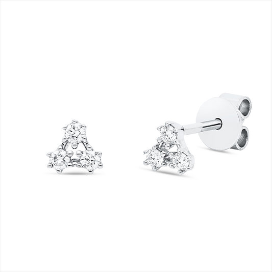 Ohrstecker 18 kt WG, 6 Brill. 0,13 ct, TW-si
