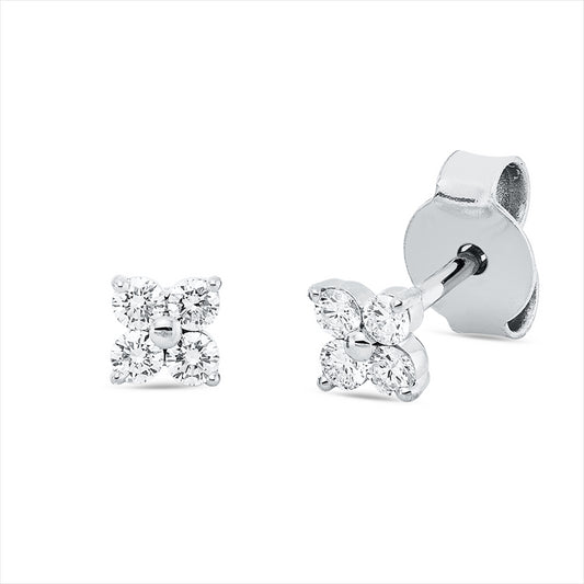 Ohrstecker 18 kt WG, 8 Brill. 0,20 ct, TW-si