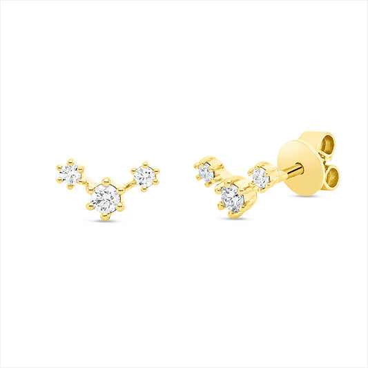 Ohrstecker 18 kt GG, 6 Brill. 0,20 ct, TW-si