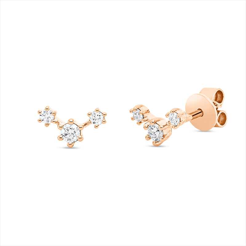 Ohrstecker 18 kt RG, 6 Brill. 0,20 ct, TW-si