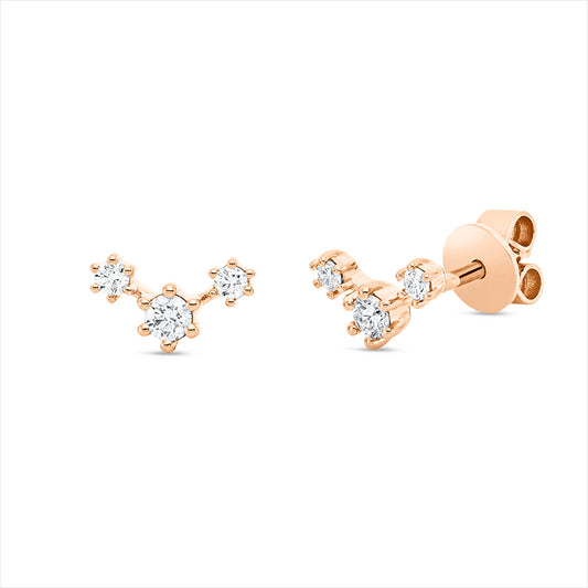 Ohrstecker 18 kt RG, 6 Brill. 0,20 ct, TW-si