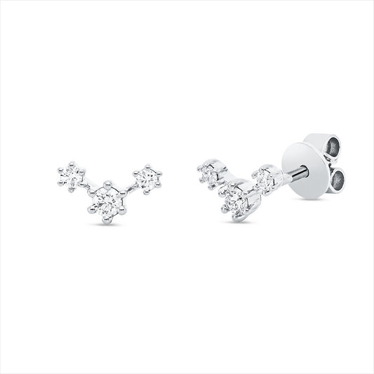 Ohrstecker 18 kt WG, 6 Brill. 0,20 ct, TW-si