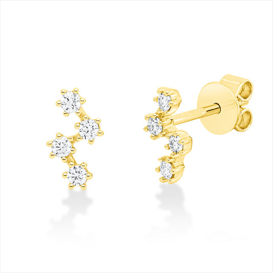 Ohrstecker 18 kt GG, 8 Brill. 0,18 ct, TW-si
