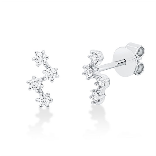 Ohrstecker 18 kt WG, 8 Brill. 0,18 ct, TW-si
