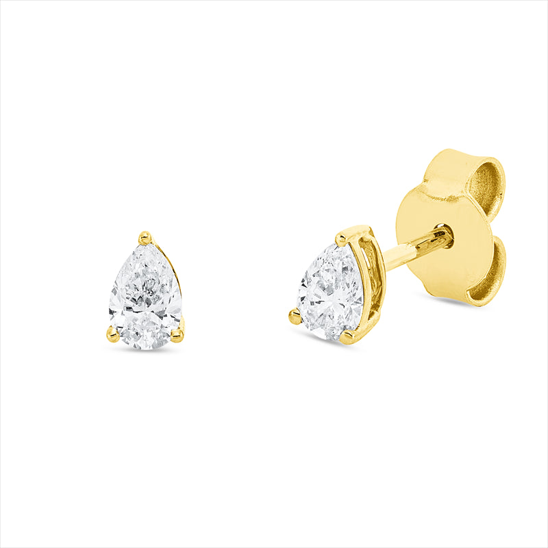 Ohrstecker 18 kt GG, 2 Tropfen 0,41 ct, TW-si