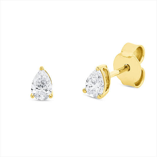 Ohrstecker 18 kt GG, 2 Tropfen 0,41 ct, TW-si
