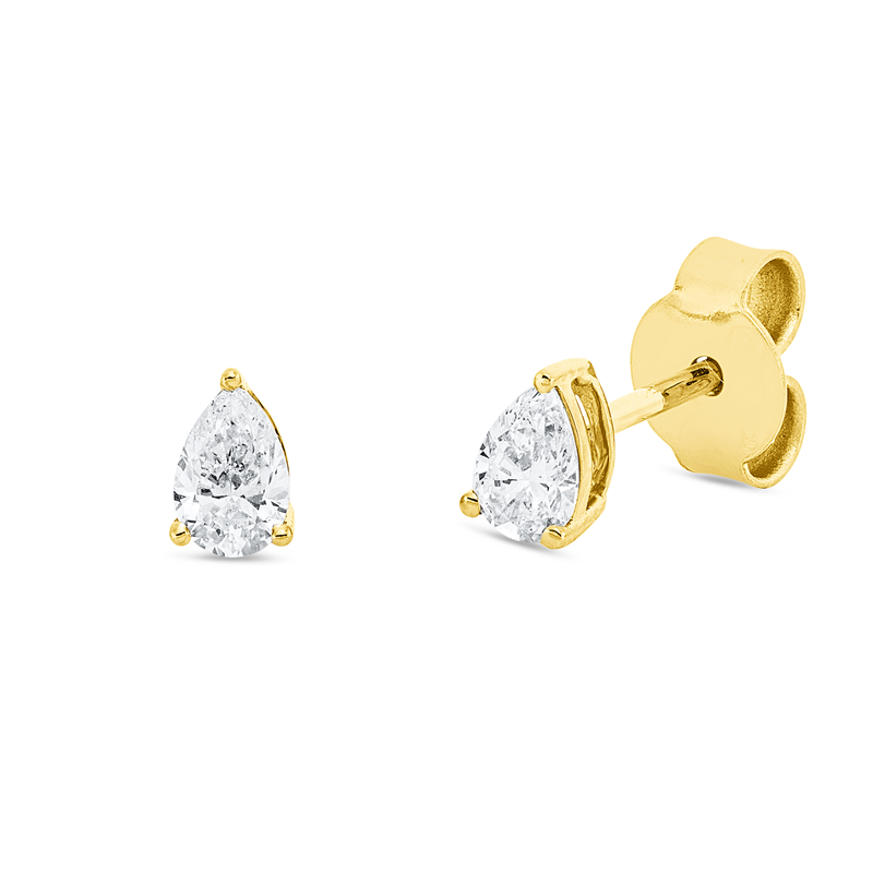 Ohrstecker 18 kt GG, 2 Tropfen 0,38 ct, TW-si