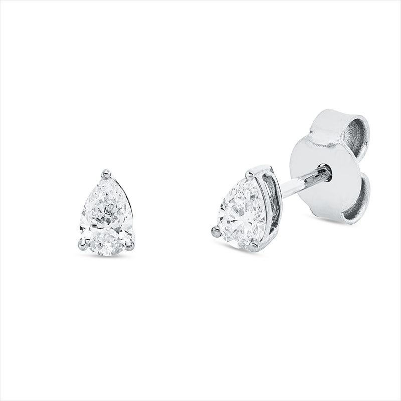 Ohrstecker 18 kt WG, 2 Tropfen 0,38 ct, TW-si