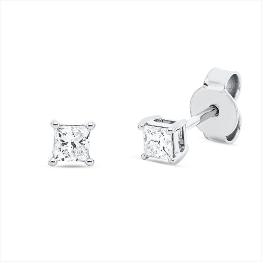 Ohrstecker 18 kt WG, 2 Princ. 0,37 ct, TW-si