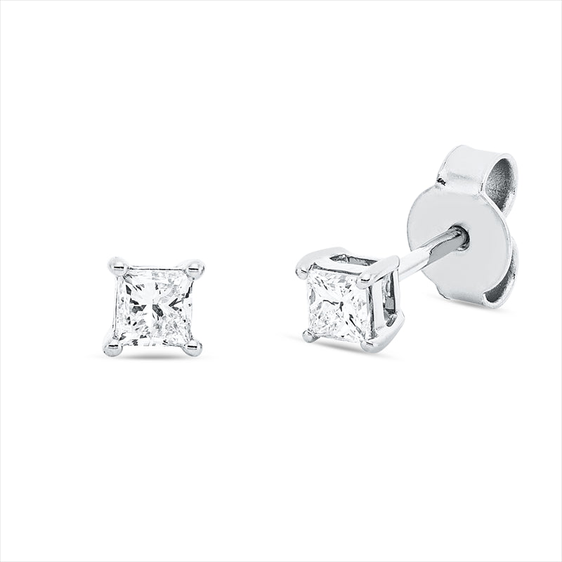 Ohrstecker 18 kt WG, 2 Princ. 0,37 ct, TW-si