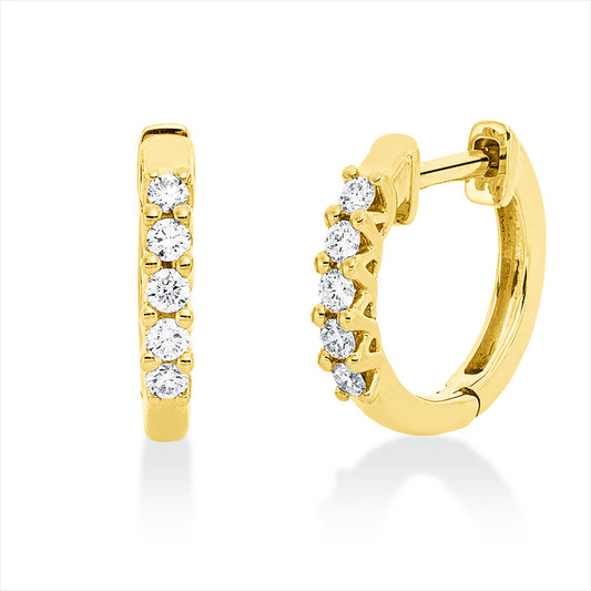 Creolen 18 kt GG, 10 Brill. 0,19 ct, TW-si