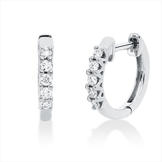 Creolen 18 kt WG, 10 Brill. 0,19 ct, TW-si