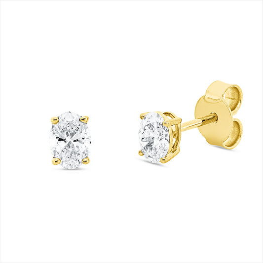 Ohrstecker 18 kt GG, GIA 1523454697, GIA 652179082, 1 Oval 0,33 ct, D-vs1, 1 Oval 0,30 ct, D-vs1