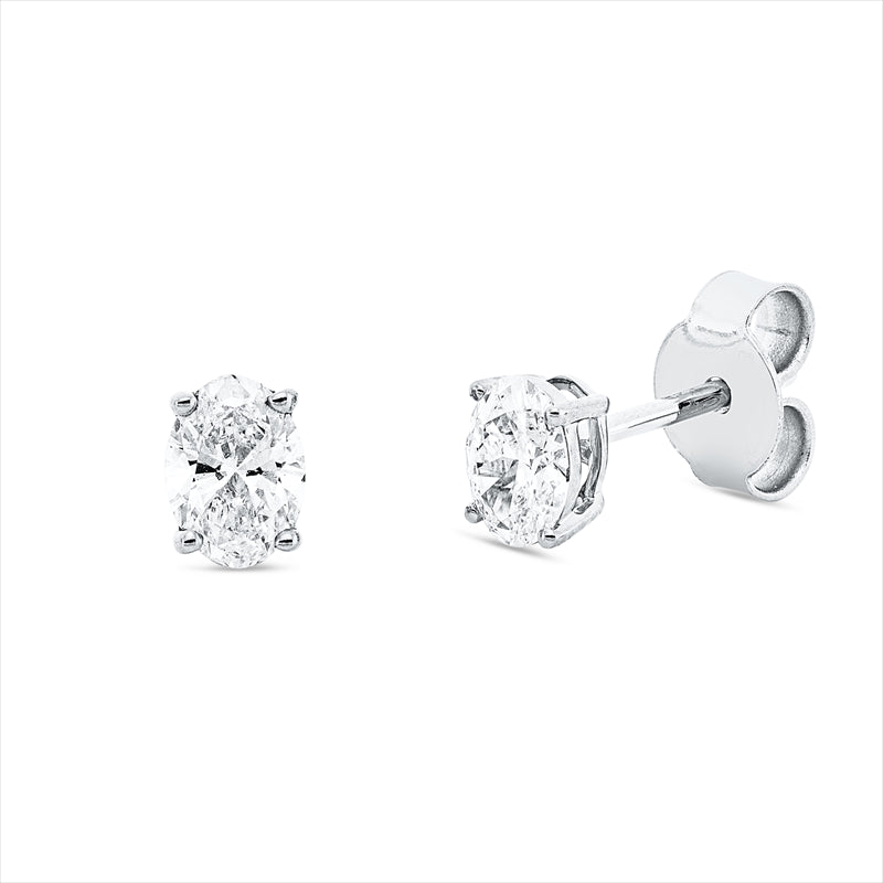 Ohrstecker 18 kt WG, GIA 7521473912, GIA 652266722, 2 Oval 0,60 ct, D-vs1