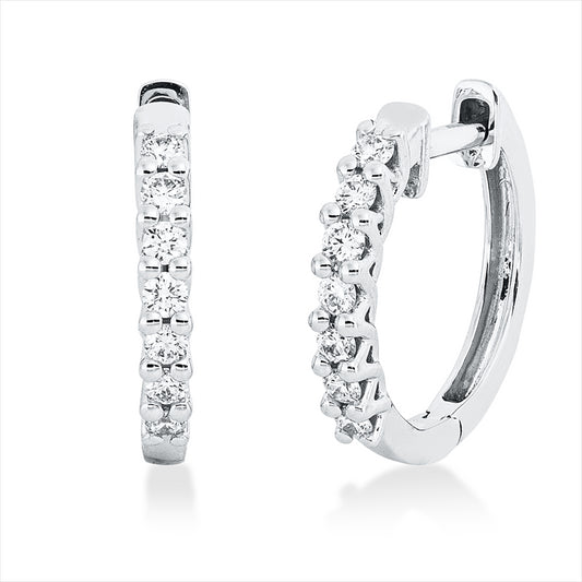 Creolen 18 kt WG, 14 Brill. 0,26 ct, TW-si