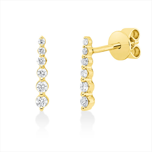 Ohrstecker 18 kt GG, 4 Brill. 0,12 ct, TW-si, 8 Brill. 0,08 ct, TW-si