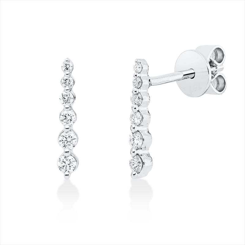 Ohrstecker 18 kt WG, 4 Brill. 0,12 ct, TW-si, 8 Brill. 0,08 ct, TW-si